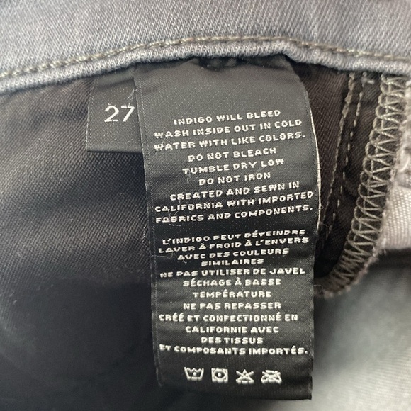 J Brand Alana Provocateur Destruct High Rise Crop Skinny Jeans Gray Size 27 - Picture 4 of 16